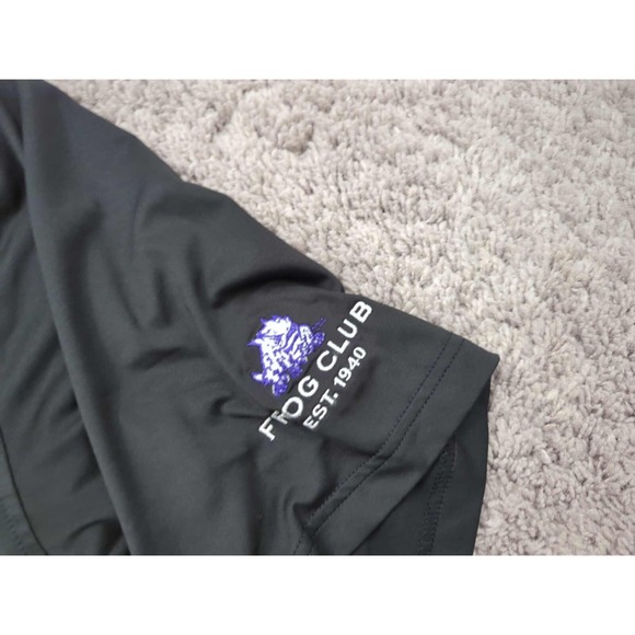 TCU Horned‎ Frogs Polo Shirt Mens XXL NCAA Frog Club Peter Millar Black - Picture 3 of 8